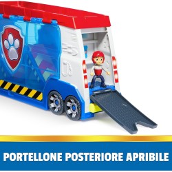 Spin Master - Paw Patrol, PAW Patroller trasformabile con lanciatore per veicoli, luci e suoni, personaggio di Ryder e quad gioc