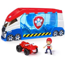 Spin Master - Paw Patrol, PAW Patroller trasformabile con lanciatore per veicoli, luci e suoni, personaggio di Ryder e quad gioc