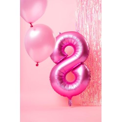 Folat - Pallone Mylar Alluminio Numero 0 Rosa Metallizzato Opaco 86 cm, 5FL65900