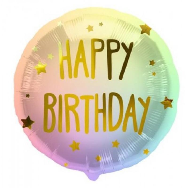 Pallone Mylar 18&quot; 45 cm HAPPY BIRTHDAY STARS, 5FL62988