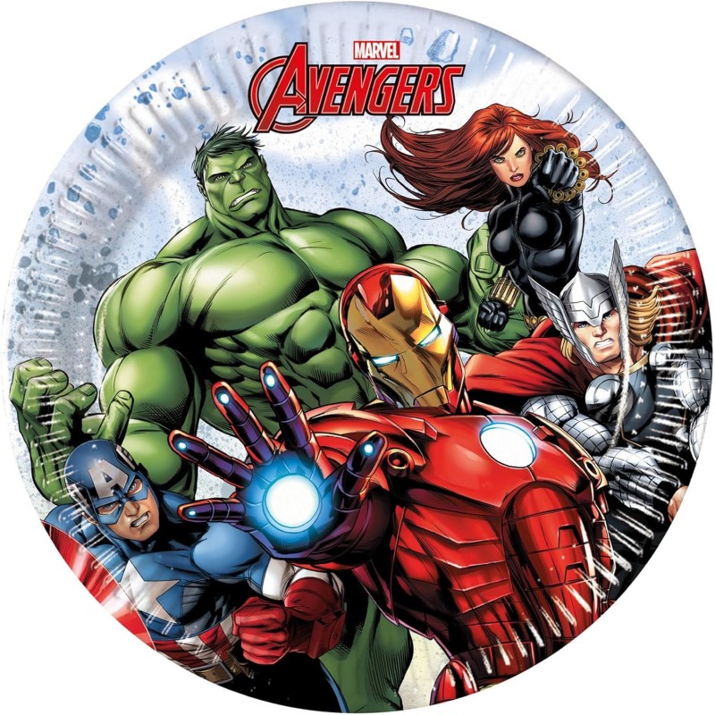 Procos - 8 Piatti di Carta Avengers Mighty 20 cm, 94055