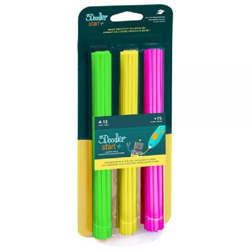 3DOODLER - PENNA 3D KIT RICARICA Neon verde giallo rosa