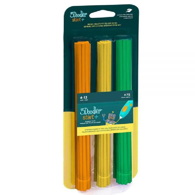 3DOODLER - PENNA 3D KIT RICARICA arancione giallo verde