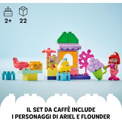 LEGO DUPLO | Disney Il Chiosco del CaffÃ¨ di Ariel e Flounder, Giocattolo della Sirenetta da Costruire, Giochi Educativi da 2 An