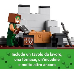 LEGO Minecraft Il Castello del Lupo Giocattolo da Costruire con il Personaggio del Domatore, 2 Animali e 2 Scheletri con Armi, d