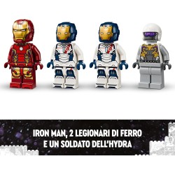 LEGO Marvel Iron Man e Legione di Ferro vs. Soldato Hydra Giocattolo Costruibile, da 6 Anni in su, Fan dei Supereroi Avengers, 7