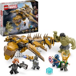 LEGO Marvel Avengers vs. Leviathan, Figura Giocattolo Costruibile con Personaggio di Hulk e Minifigure di Capitan America, Loki,