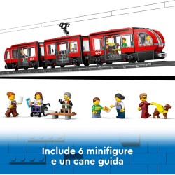 LEGO City Tram e Fermata del Tram, Treno Giocattolo da Costruire con Stazione e Vagoni Ferroviari, Giochi di Ruolo da 7 Anni in 