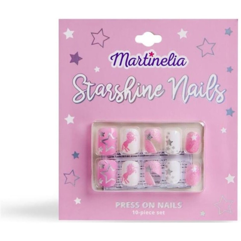 Martinelia - Starshine Nails Unicorno per bambine. Unghie colorate e decorate preincollate, POS230234