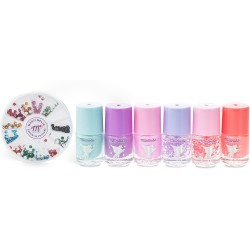 Martinelia - Mini set per manicure per bambini Galaxy â€“ Set di 6 smalti per unghie e diversi glitter â€“ Mini smalto ad acqua 