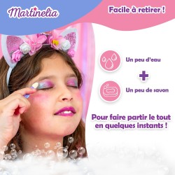 Martinelia - Valigetta per trucchi per bambini con faccia di unicorno e glitter rosa, collezione Little Unicorn - Custodia grand