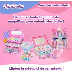 Martinelia - Valigetta per trucchi per bambini con faccia di unicorno e glitter rosa, collezione Little Unicorn - Custodia grand