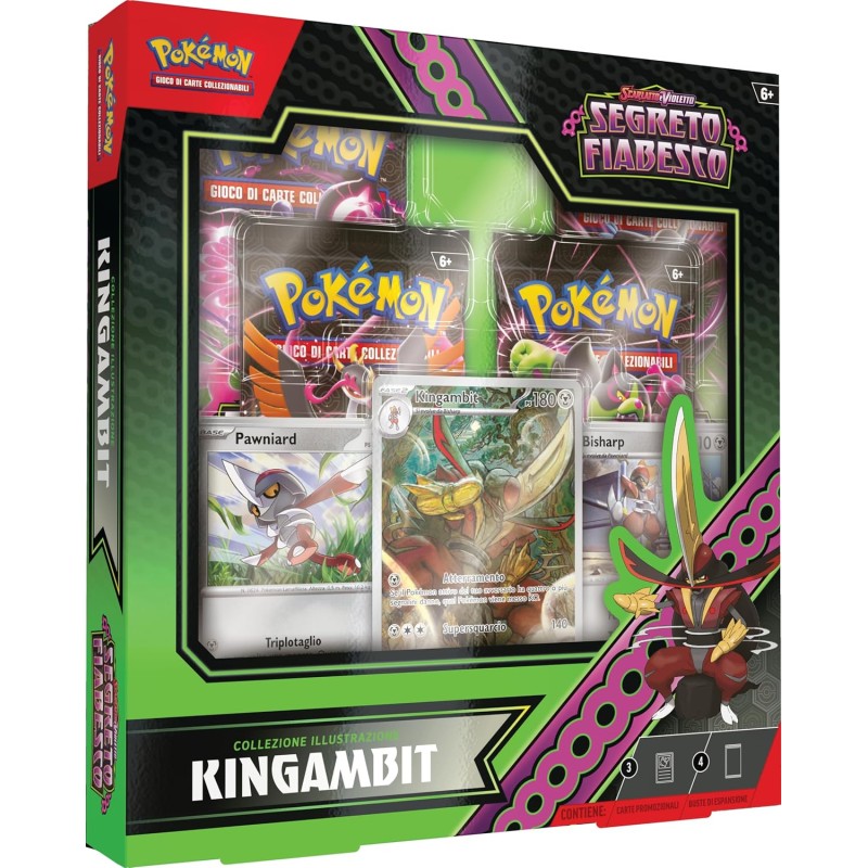 Collezione illustrazione Kingambit dellâ€™espansione Scarlatto e Violetto - Segreto Fiabesco del GCC PokÃ©mon (1 carta promozion