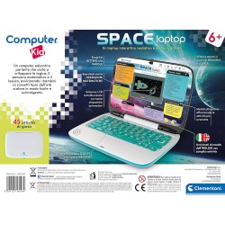 Clementoni - 16426 - Computer Kid Space Laptop - Gioco Educativo Elettronico Parlante, Laptop bambini 5 Anni, Portatile, Batteri