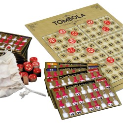 Clementoni - Tombola Deluxe Tavolo, Gioco di societÃ  per Tutta La Famiglia, Bingo con 36 Cartelle, Colore Italiano, 16800