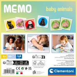 Clementoni - 18305 - Memo Baby Animals - Gioco Di Memoria E Associazione, Carte Da Accoppiare, Gioco Educativo Bambini 3 Anni, G