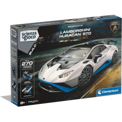 Clementoni - Scienza Build Huracan STO-Set Costruzioni Bambini, Modello Lamborghini, Laboratorio Meccanica Auto Sportiva, Gioco 