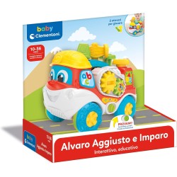 Clementoni - 17990 - Baby Alvaro Aggiusto e Imparo-Camion Attrezzi, Gioco Bambini 10 Mesi Meccaniche, Centro attivitÃ  Educativo