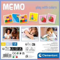 Clementoni - 18307 - Memo Play with colors - Gioco Di Memoria E Associazione, Carte Da Accoppiare, Gioco Educativo Bambini 3 Ann