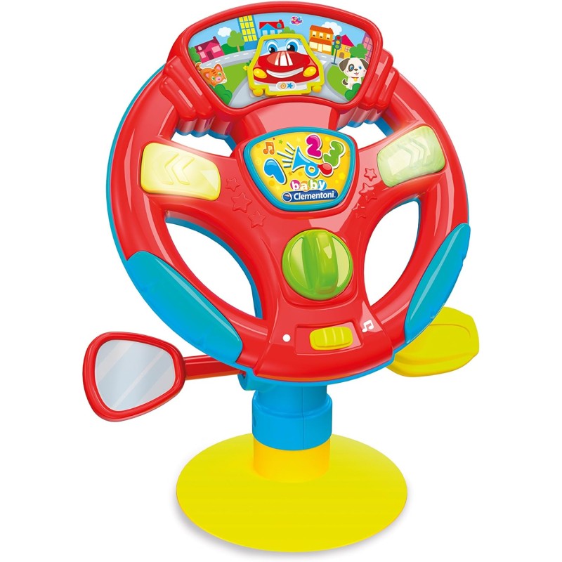 Clementoni - Volante Giocattolo per Bambini, Gira E Guida Volante AttivitÃ  - Regalo Interattivo con Luci e Suoni, Gioco con Ven