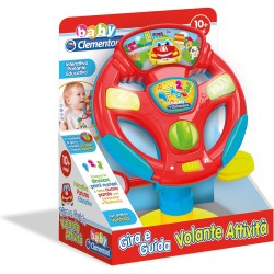 Clementoni - Volante Giocattolo per Bambini, Gira E Guida Volante AttivitÃ  - Regalo Interattivo con Luci e Suoni, Gioco con Ven