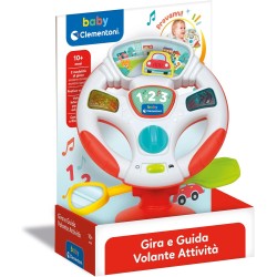 Clementoni - Volante Giocattolo per Bambini, Gira E Guida Volante AttivitÃ  - Regalo Interattivo con Luci e Suoni, Gioco con Ven