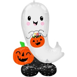 Pallone foil Airloonz Halloween Ghost 1 pz, SI GONFIA AD ARIA, 7A4295411