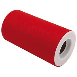 Rotolo Tulle 12,5 cm x 25 mt Rosso, DI85050