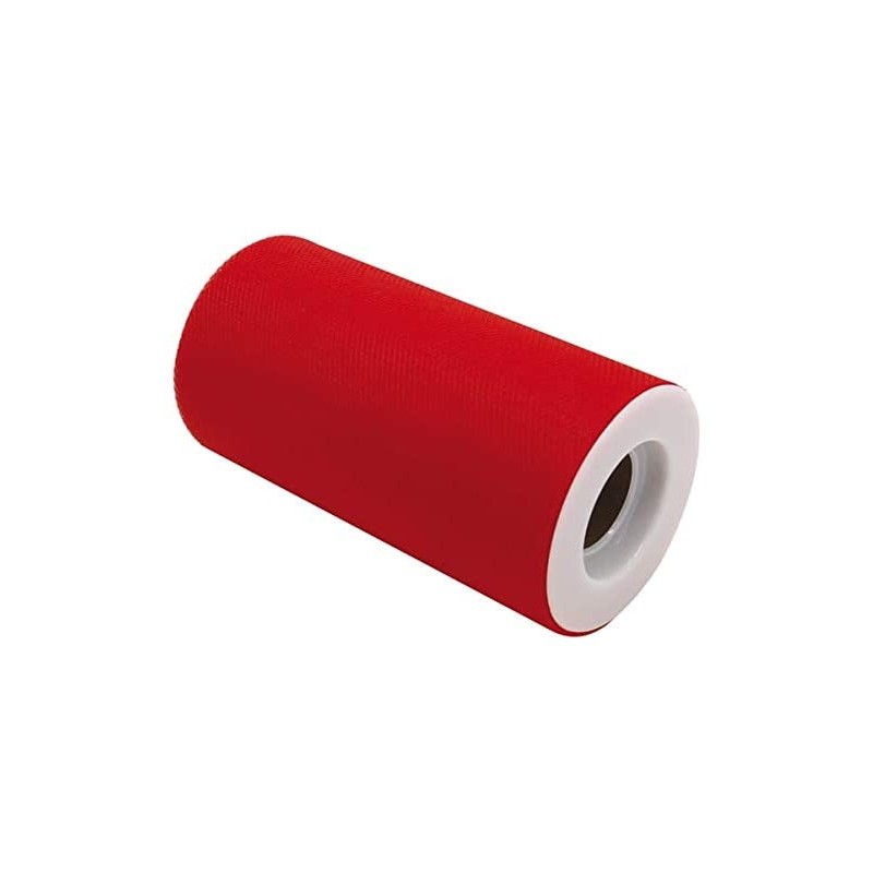 Rotolo Tulle 12,5 cm x 25 mt Rosso, DI85050