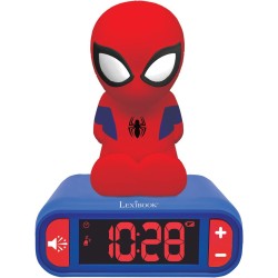 Sveglia digitale Spider-Man per Bambini con Luce Notturna Snooze e Suoni, Orologio per Bambini, Spiderman Luminoso Marvel Superh