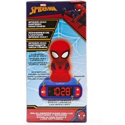 Sveglia digitale Spider-Man per Bambini con Luce Notturna Snooze e Suoni, Orologio per Bambini, Spiderman Luminoso Marvel Superh