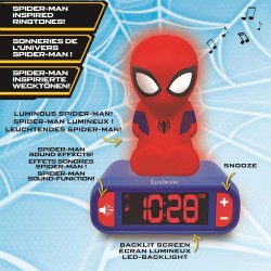 Sveglia digitale Spider-Man per Bambini con Luce Notturna Snooze e Suoni, Orologio per Bambini, Spiderman Luminoso Marvel Superh