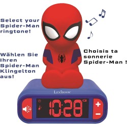 Sveglia digitale Spider-Man per Bambini con Luce Notturna Snooze e Suoni, Orologio per Bambini, Spiderman Luminoso Marvel Superh