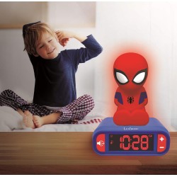 Sveglia digitale Spider-Man per Bambini con Luce Notturna Snooze e Suoni, Orologio per Bambini, Spiderman Luminoso Marvel Superh