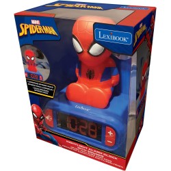 Sveglia digitale Spider-Man per Bambini con Luce Notturna Snooze e Suoni, Orologio per Bambini, Spiderman Luminoso Marvel Superh