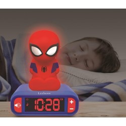 Sveglia digitale Spider-Man per Bambini con Luce Notturna Snooze e Suoni, Orologio per Bambini, Spiderman Luminoso Marvel Superh