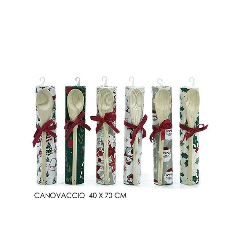 Set Canovaccio 40 x 70 cm con Cucchiaio, 6 assortimenti, 1 pezzo, 425004