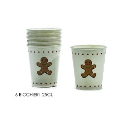 Set 6 Bicchieri Natale Pan di Zenzero 25 cl, 471045