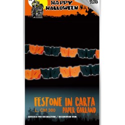 Carnival Toys - Festone pipistrelli in carta lunghezza cm. 300 x h. cm.13 ca., 04047