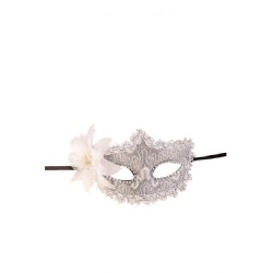 Carnival Toys - Maschera In Plastica Damascata Argento C/Fiore, 01994