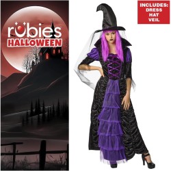 Rubies - Costume Strega Cattiva per donna, Vestito e capello, per Halloween, Carnevale, Feste e Cosplay, Tg. Unica, S8914