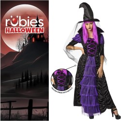 Rubies - Costume Strega Cattiva per donna, Vestito e capello, per Halloween, Carnevale, Feste e Cosplay, Tg. Unica, S8914