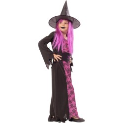 Rubies - Costume Strega Ragnatela lilla per bambina, Vestito, cappello e cintura, Witches per Halloween, Feste e Cosplay, Tg. M 