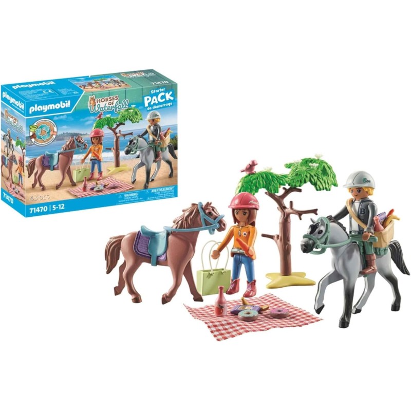 Playmobil - Gita a Cavallo 71470, Amelia e Ben con Cavalli, PM14701