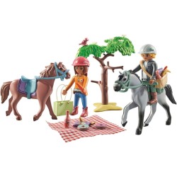 Playmobil - Gita a Cavallo 71470, Amelia e Ben con Cavalli, PM14701