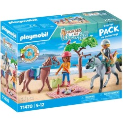 Playmobil - Gita a Cavallo 71470, Amelia e Ben con Cavalli, PM14701