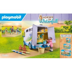 Playmobil - Horses of Waterfall 71493 Trasporto Cavalli e stalla, apprendimento giocoso dell equitazione, avventurati al Waterfa