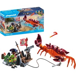 Playmobil - Pirates 71532 Pirata e Mostro Marino, Epica Battaglia Marina, Incluso Cannone, Proiettile Gancio Rampino e sciabola,