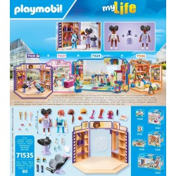 Playmobil - myLife 71535 Parrucchiera, Acconciature alla Moda e Parrucche per i Clienti, con Ampi Accessori per sperimentare, PM