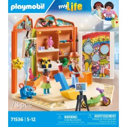 Playmobil - myLife 71536 Negozio di Giocattoli, momenti emozionanti nel Paradiso del Gioco, Incluso Angolo Giochi e Parete Fotog